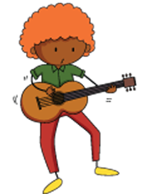Kid playing guitar